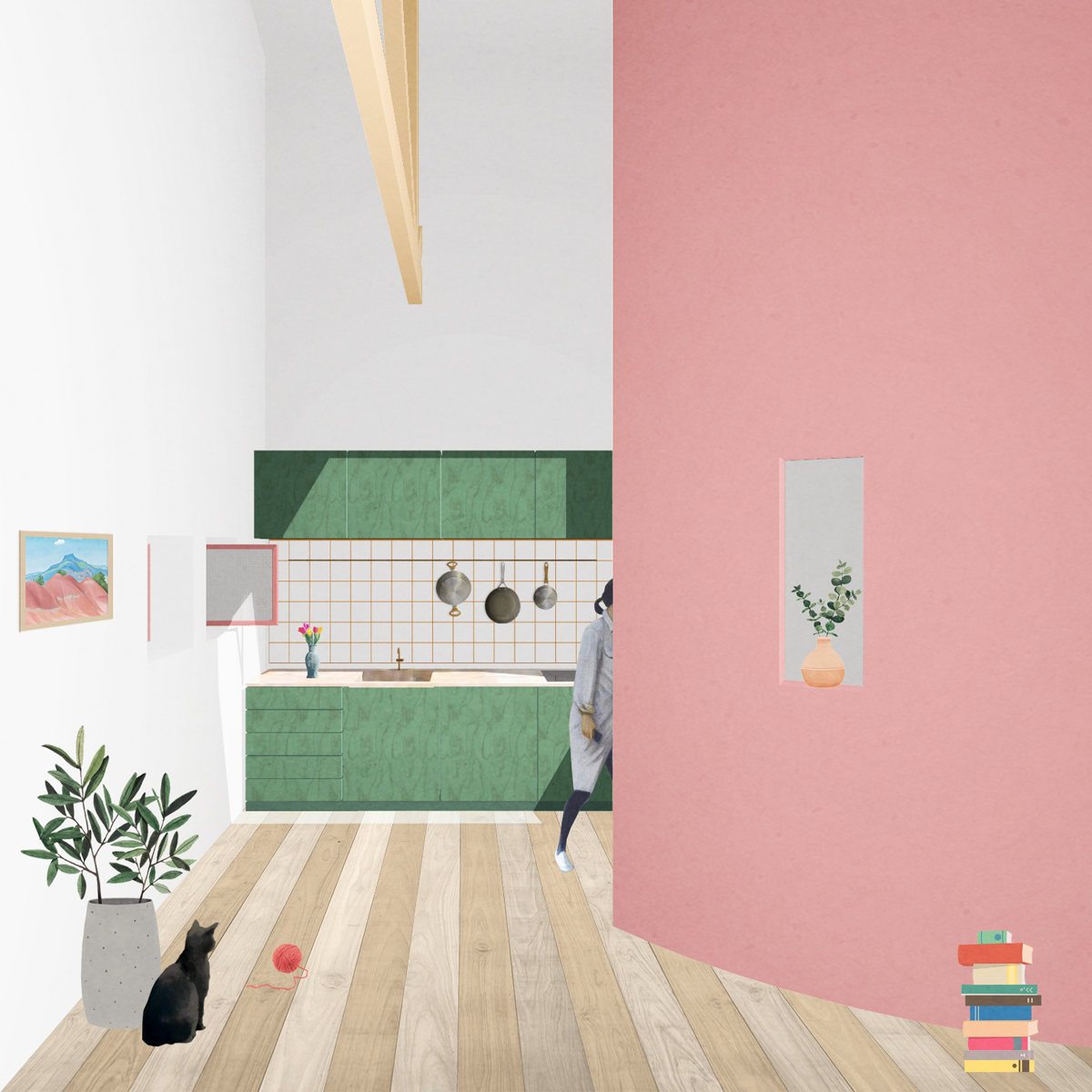 Glauer Hof – Innenansicht, Neubau, Küche